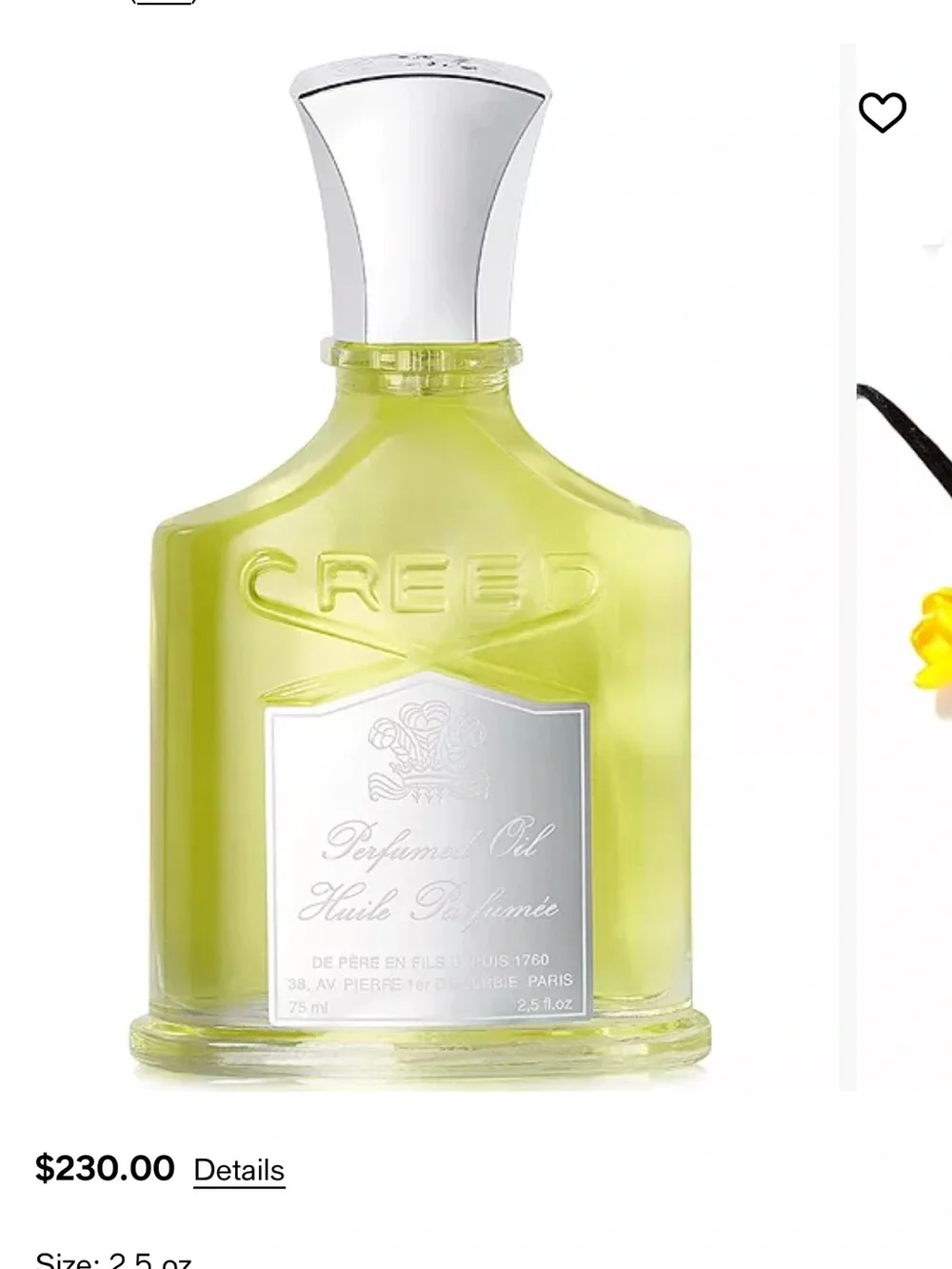 Creed Perfume Oil